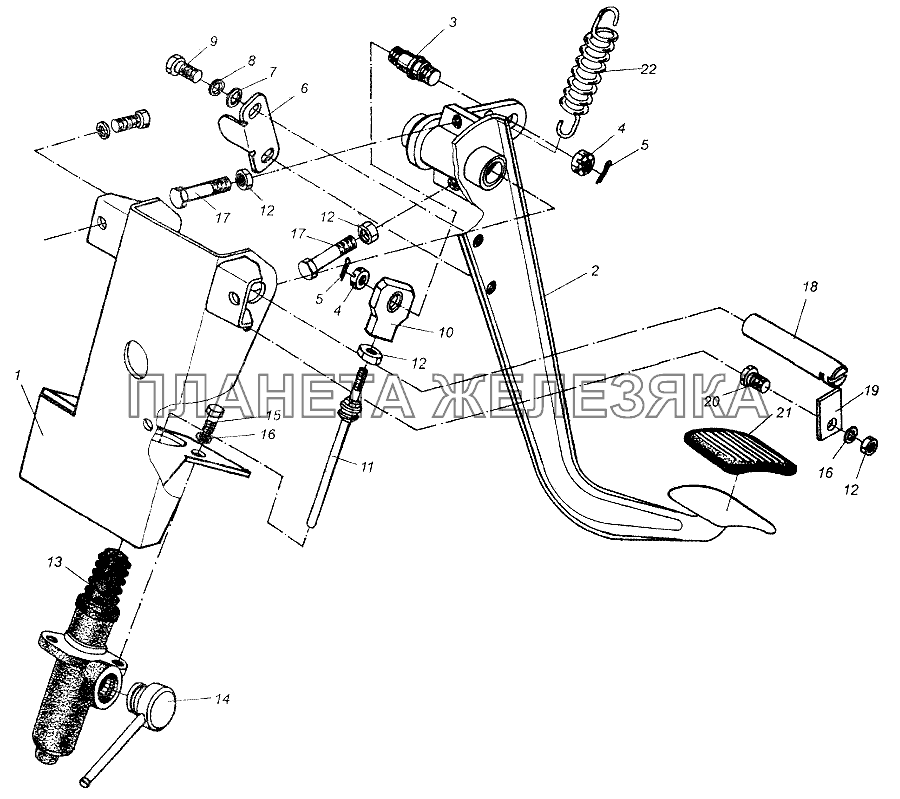 Педаль сцепления МАЗ-64226